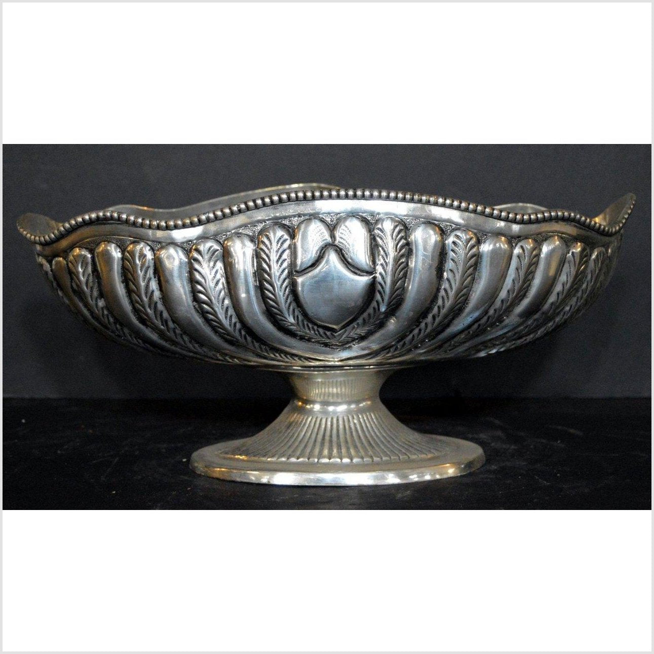 Hand Tooled Silver Plated Planter-1. Asian & Chinese Furniture, Art, Antiques, Vintage Home Décor for sale at FEA Home