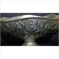 HAND TOOLED SILVER PLATED PLANTER
