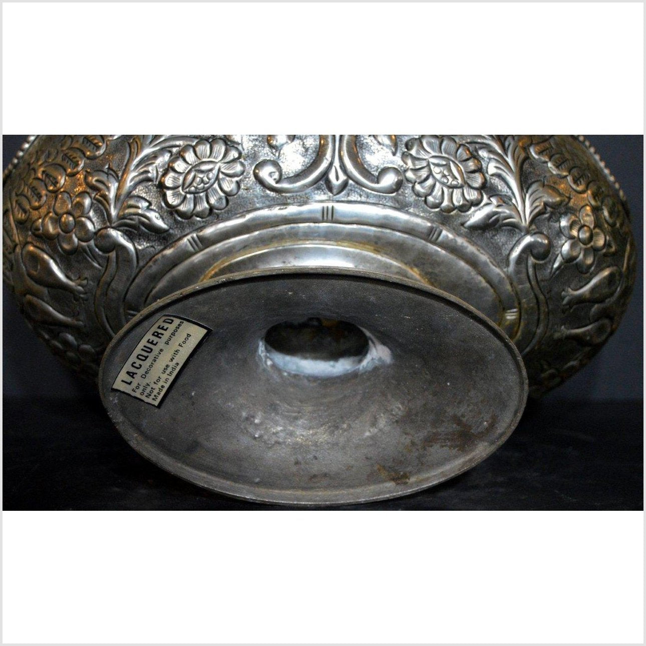 HAND TOOLED SILVER PLATED PLANTER-7. Asian &amp; Chinese Furniture, Art, Antiques, Vintage Home Décor for sale at FEA Home