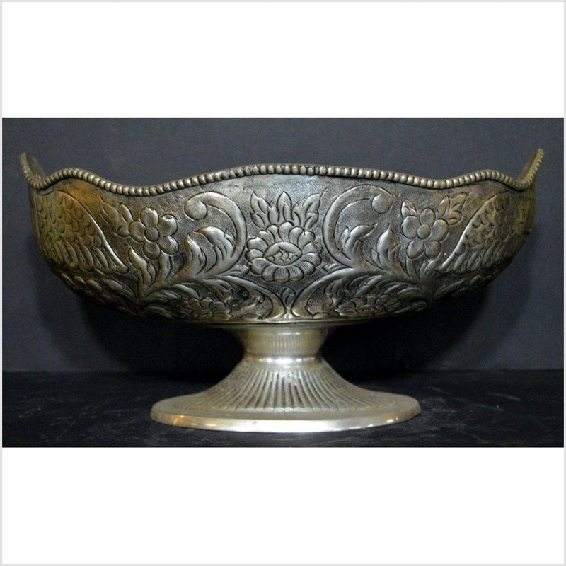 HAND TOOLED SILVER PLATED PLANTER- Asian Antiques, Vintage Home Decor & Chinese Furniture - FEA Home