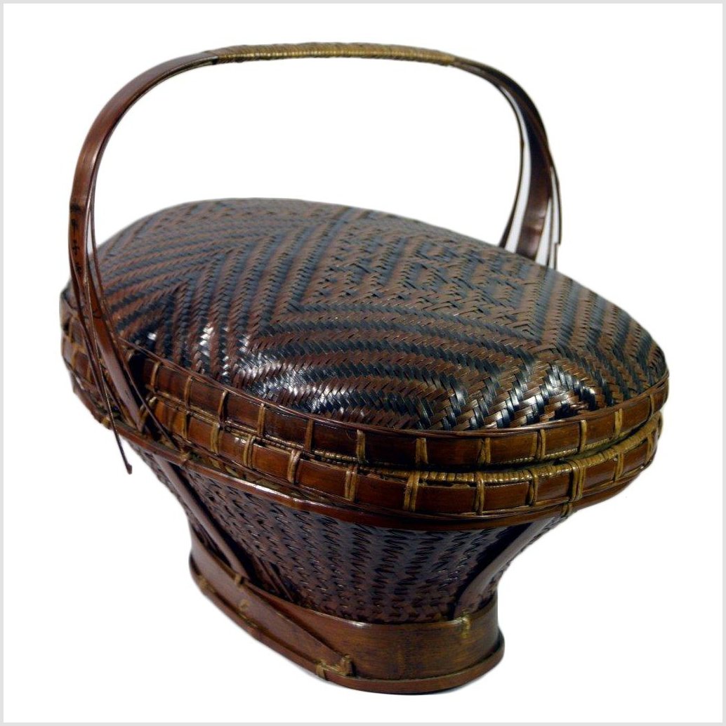 Hand Woven Rattan Basket-1. Asian & Chinese Furniture, Art, Antiques, Vintage Home Décor for sale at FEA Home