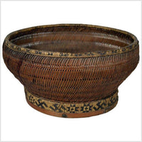 Handwoven Cane and Bamboo Grain Basket from 19th Century- Asian Antiques, Vintage Home Decor & Chinese Furniture - FEA Home
