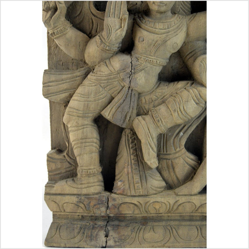 India Temple Sheesham Wood Carving 