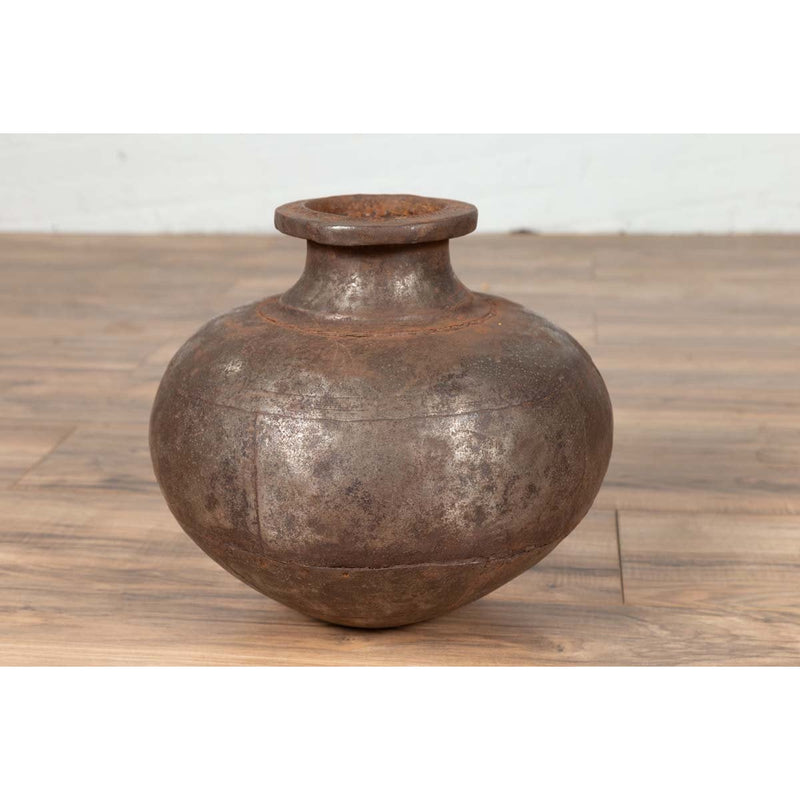 Indian 19th Century Metal Water Jug with Generous Belly and Protruding Lip-YN6494-12. Asian & Chinese Furniture, Art, Antiques, Vintage Home Décor for sale at FEA Home