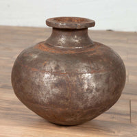 Indian 19th Century Metal Water Jug with Generous Belly and Protruding Lip