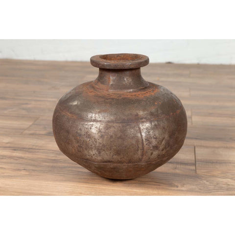 Indian 19th Century Metal Water Jug with Generous Belly and Protruding Lip-YN6494-14. Asian & Chinese Furniture, Art, Antiques, Vintage Home Décor for sale at FEA Home
