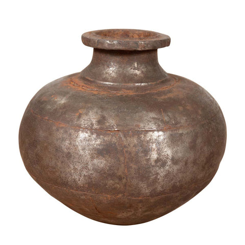 Indian 19th Century Metal Water Jug with Generous Belly and Protruding Lip-YN6494-1. Asian & Chinese Furniture, Art, Antiques, Vintage Home Décor for sale at FEA Home