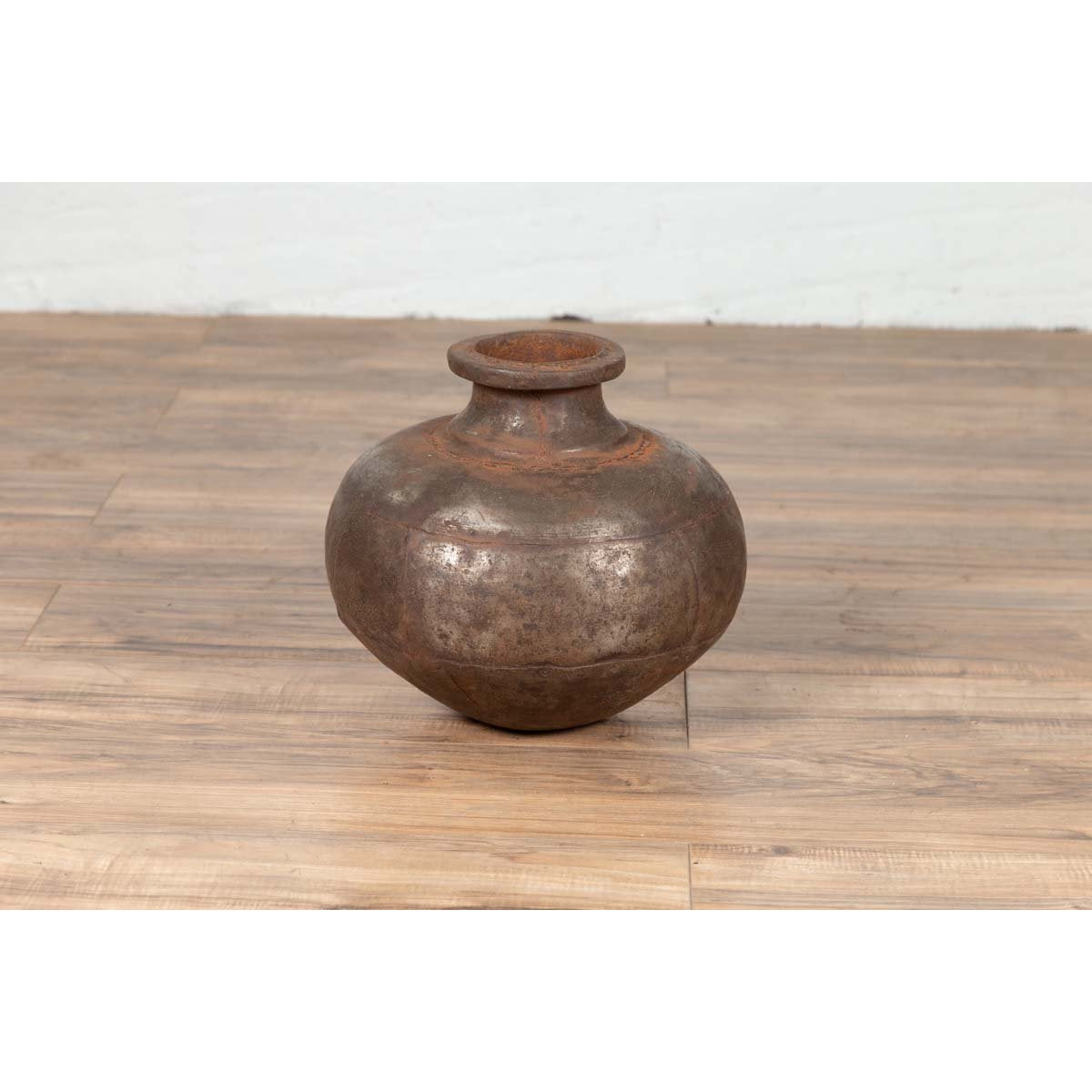 Indian 19th Century Metal Water Jug with Generous Belly and Protruding Lip-2. Asian & Chinese Furniture, Art, Antiques, Vintage Home Décor for sale at FEA Home