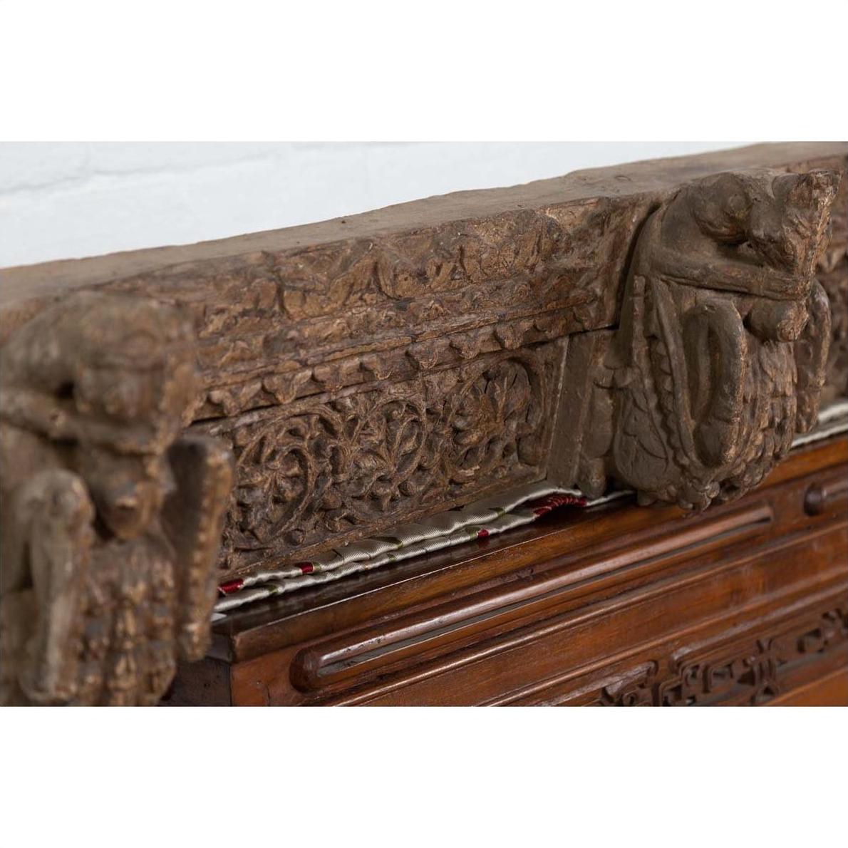Indian Antique 19th Century Architectural Temple Molding with Carved Animals-14. Asian &amp; Chinese Furniture, Art, Antiques, Vintage Home Décor for sale at FEA Home
