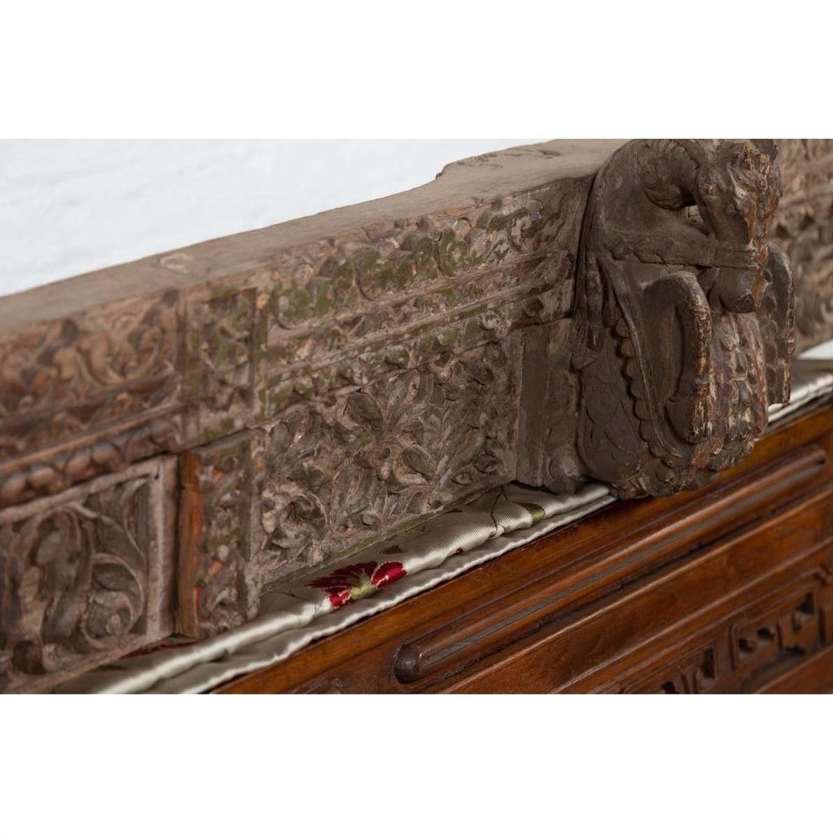 Indian Antique 19th Century Architectural Temple Molding with Carved Animals-17. Asian &amp; Chinese Furniture, Art, Antiques, Vintage Home Décor for sale at FEA Home