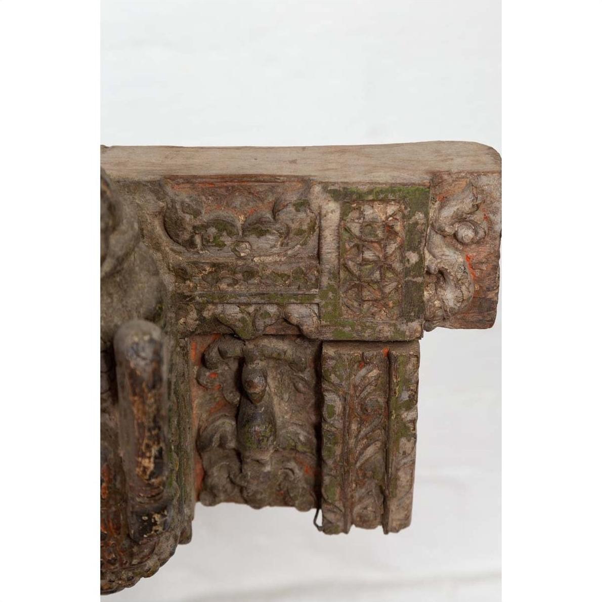 Indian Antique 19th Century Architectural Temple Molding with Carved Animals-20. Asian &amp; Chinese Furniture, Art, Antiques, Vintage Home Décor for sale at FEA Home