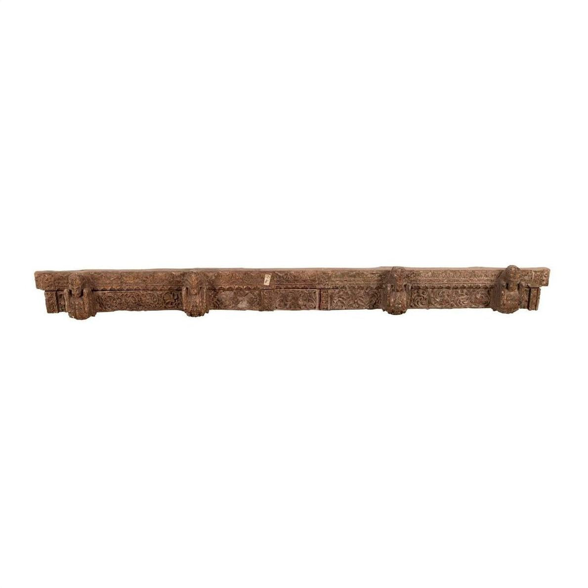 Indian Antique 19th Century Architectural Temple Molding with Carved Animals-1. Asian &amp; Chinese Furniture, Art, Antiques, Vintage Home Décor for sale at FEA Home