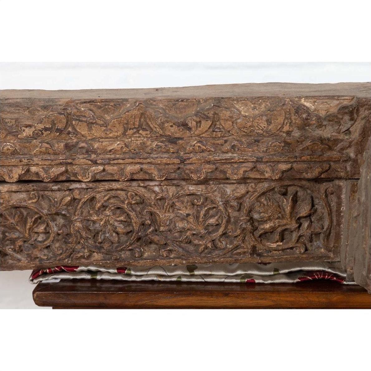 Indian Antique 19th Century Architectural Temple Molding with Carved Animals-5. Asian &amp; Chinese Furniture, Art, Antiques, Vintage Home Décor for sale at FEA Home