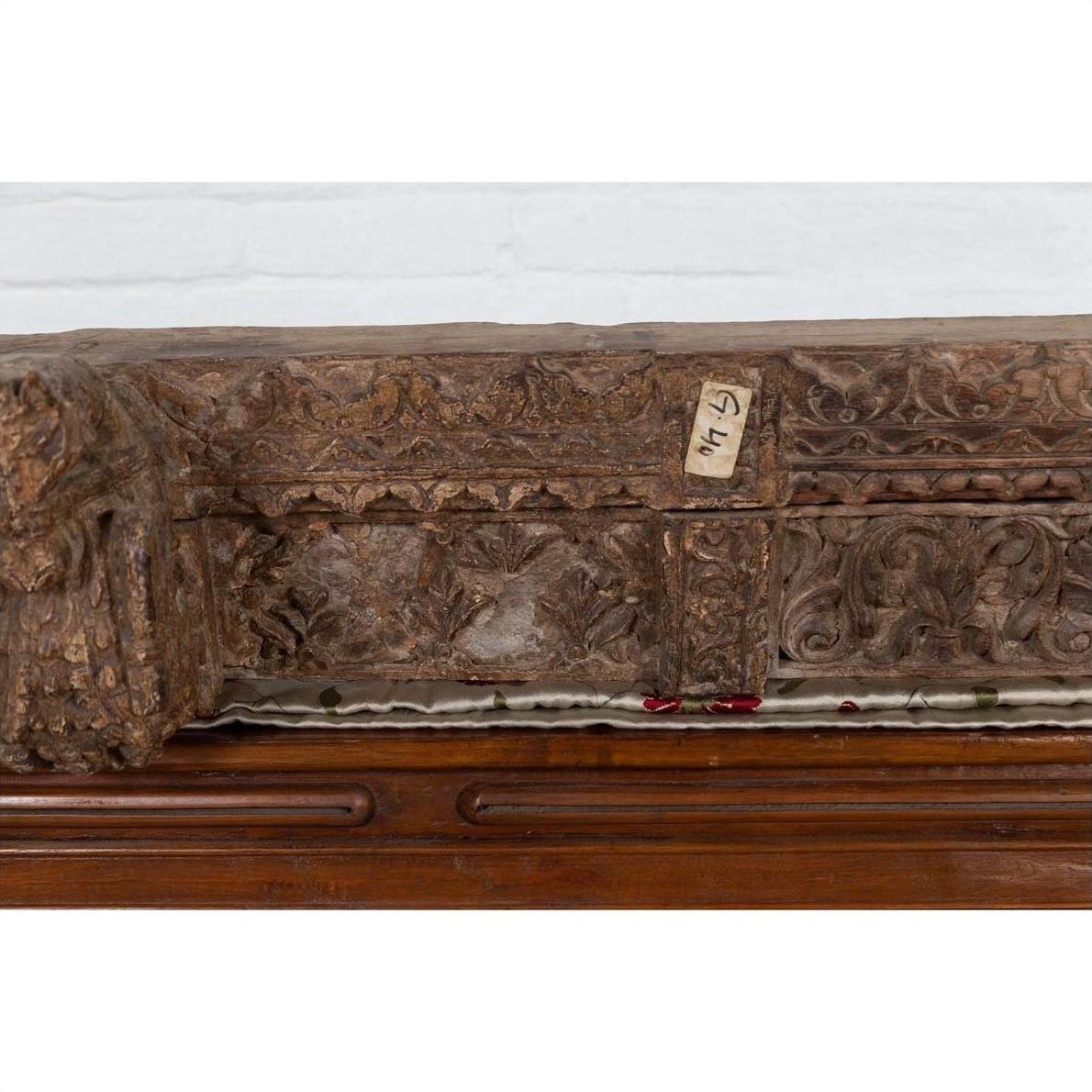 Indian Antique 19th Century Architectural Temple Molding with Carved Animals-7. Asian &amp; Chinese Furniture, Art, Antiques, Vintage Home Décor for sale at FEA Home