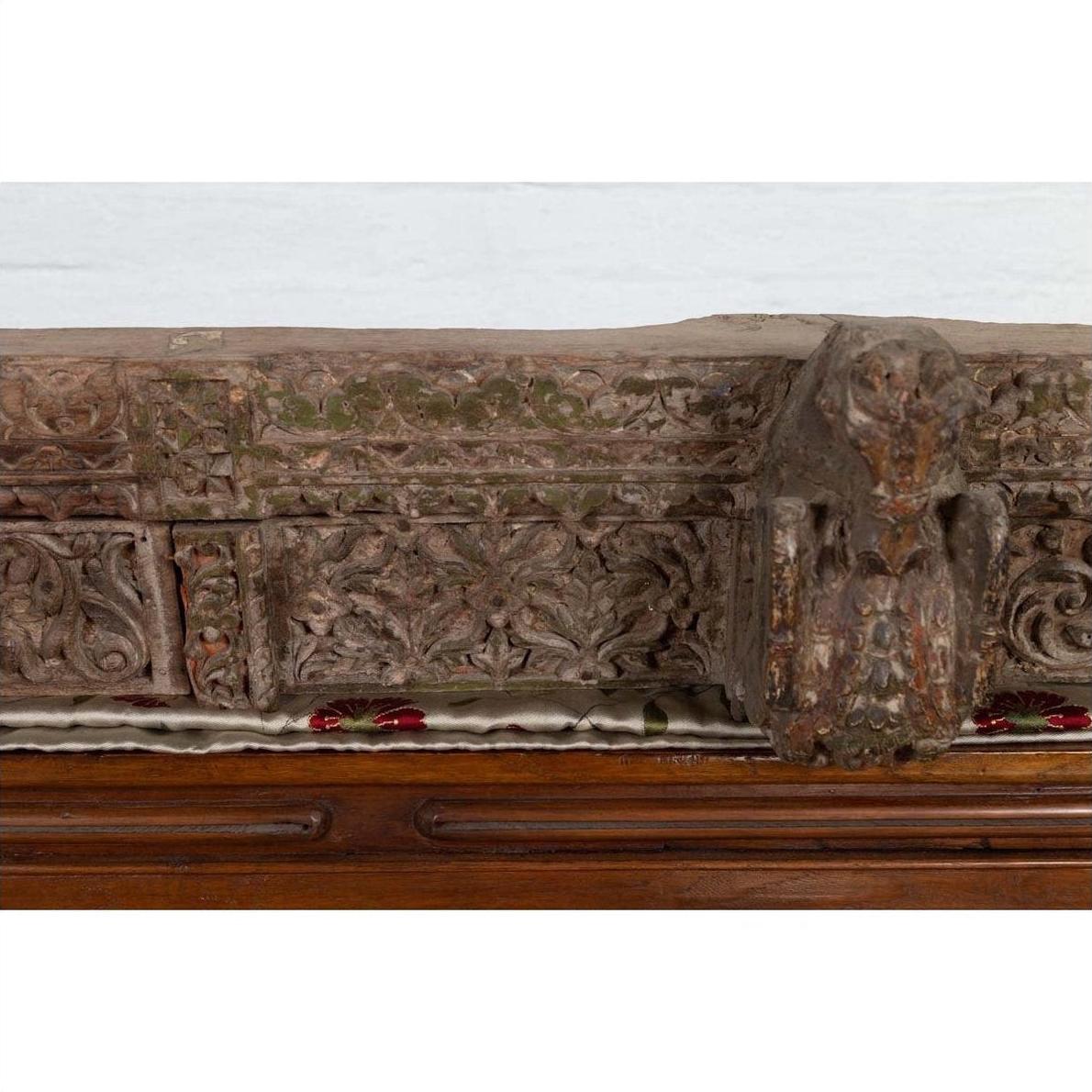 Indian Antique 19th Century Architectural Temple Molding with Carved Animals-9. Asian &amp; Chinese Furniture, Art, Antiques, Vintage Home Décor for sale at FEA Home