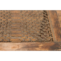 Indian Antique Window Grate Made into a Coffee Table with Turned Baluster Legs-YN7583-10. Asian & Chinese Furniture, Art, Antiques, Vintage Home Décor for sale at FEA Home