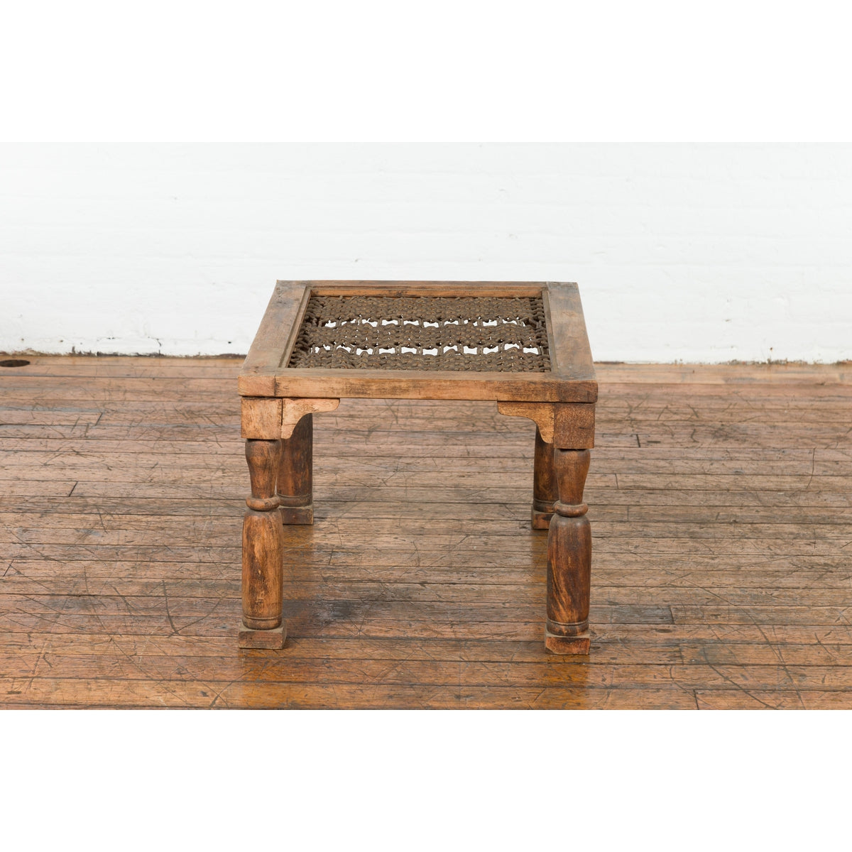 Indian Antique Window Grate Made into a Coffee Table with Turned Baluster Legs-14. Asian &amp; Chinese Furniture, Art, Antiques, Vintage Home Décor for sale at FEA Home