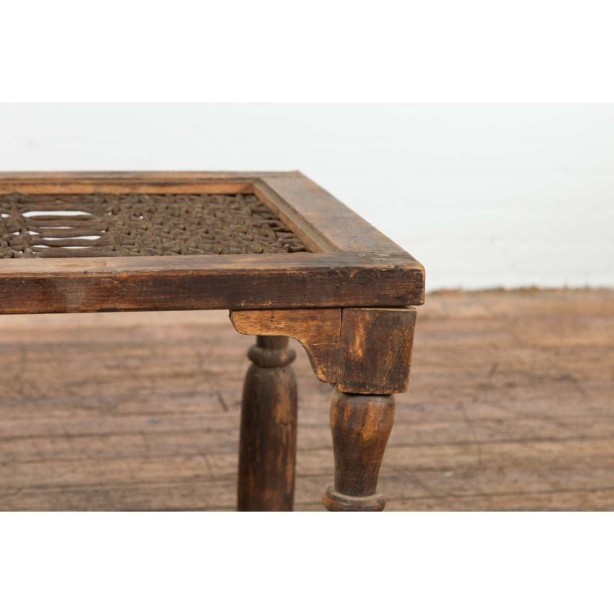 Indian Antique Window Grate Made into a Coffee Table with Turned Baluster Legs-5. Asian &amp; Chinese Furniture, Art, Antiques, Vintage Home Décor for sale at FEA Home