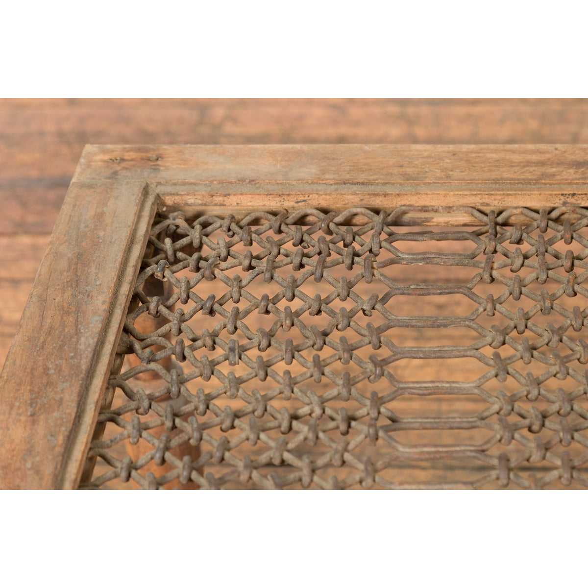 Indian Antique Window Grate Made into a Coffee Table with Turned Baluster Legs-9. Asian &amp; Chinese Furniture, Art, Antiques, Vintage Home Décor for sale at FEA Home