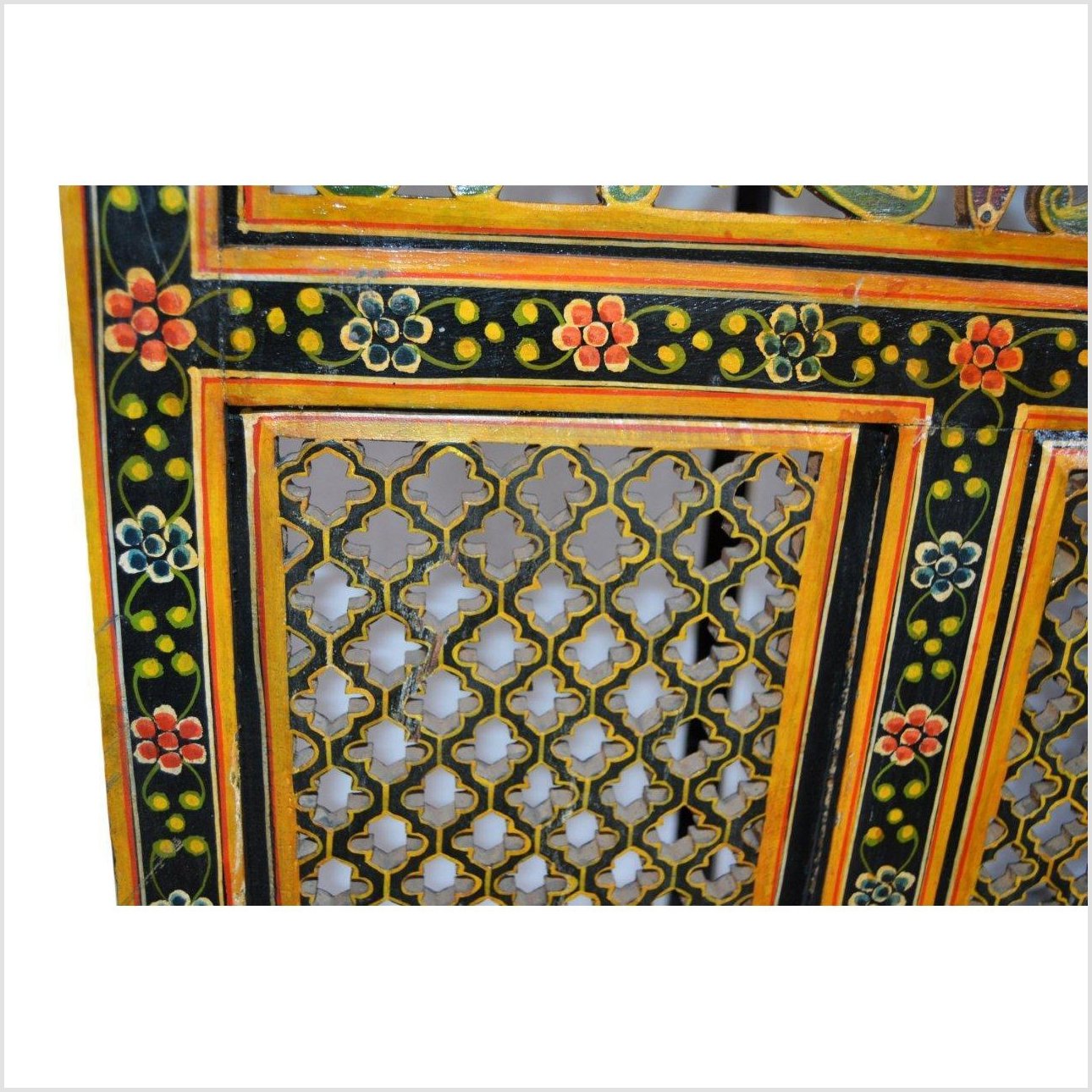 Indian Fretwork Screen-10. Asian &amp; Chinese Furniture, Art, Antiques, Vintage Home Décor for sale at FEA Home