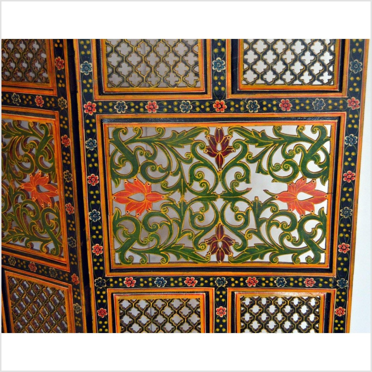 Indian Fretwork Screen-6. Asian &amp; Chinese Furniture, Art, Antiques, Vintage Home Décor for sale at FEA Home