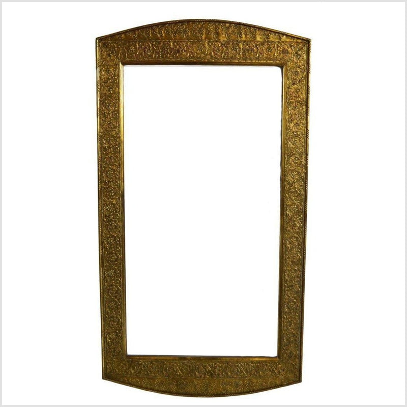 Indian Gold Repoussé Rectangular Frame-YN2956-1. Asian & Chinese Furniture, Art, Antiques, Vintage Home Décor for sale at FEA Home
