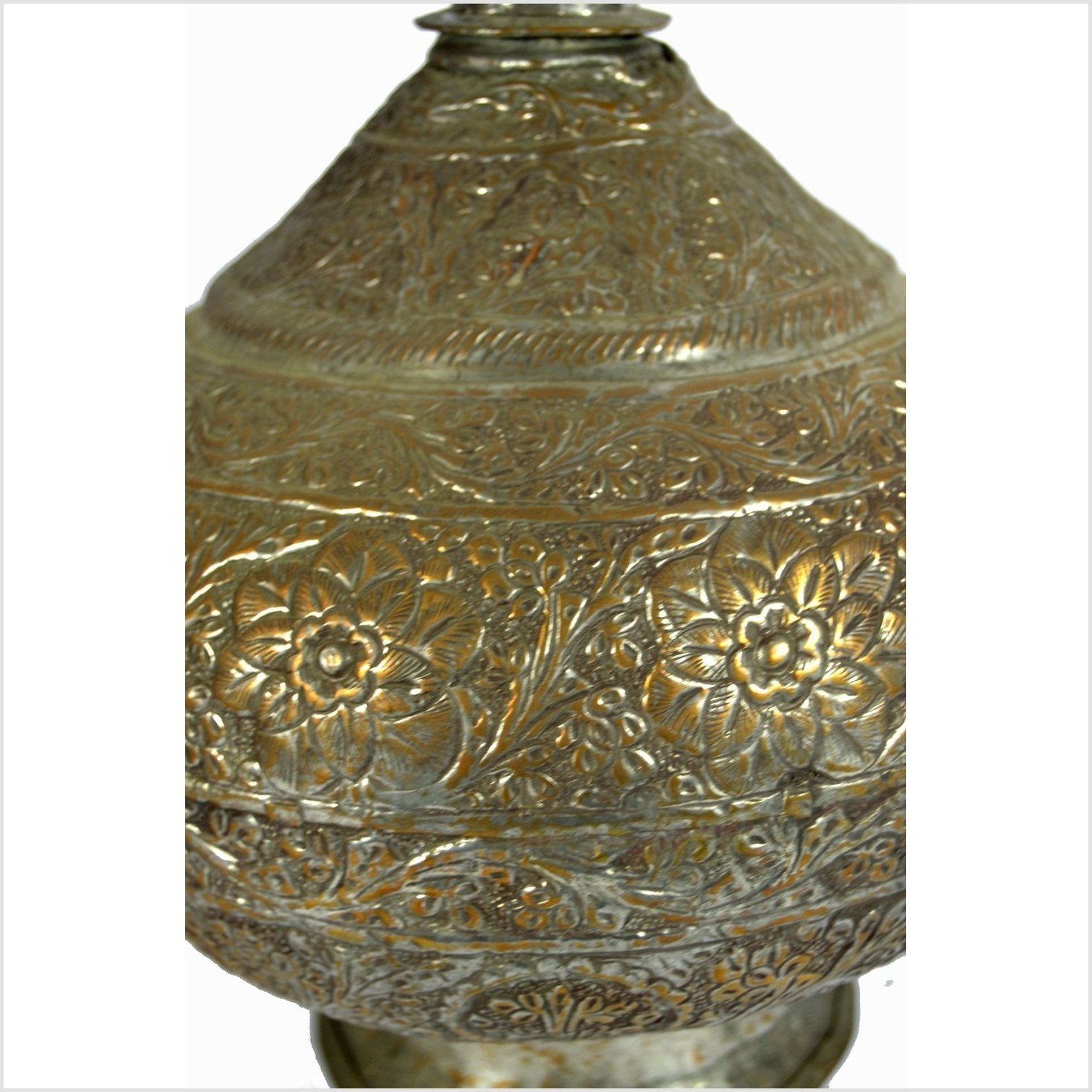 Indian Hand Tooled Brass Decanter-4. Asian &amp; Chinese Furniture, Art, Antiques, Vintage Home Décor for sale at FEA Home