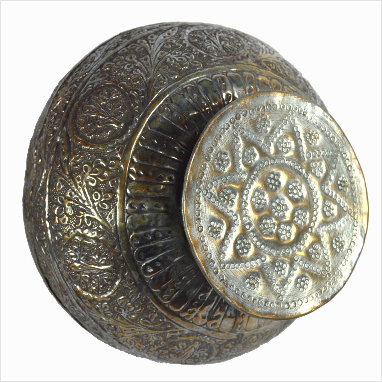 Indian Hand Tooled Brass Decanter-6. Asian &amp; Chinese Furniture, Art, Antiques, Vintage Home Décor for sale at FEA Home