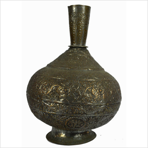 Indian Hand Tooled Brass Decanter