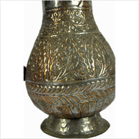 Indian Hand Tooled Brass Water Pitcher