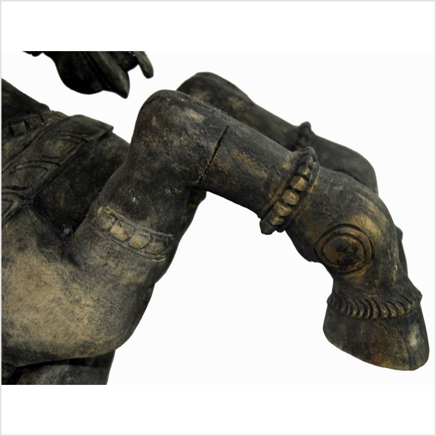 Indian Kerala Hand Carved Wooden Horse-10. Asian &amp; Chinese Furniture, Art, Antiques, Vintage Home Décor for sale at FEA Home