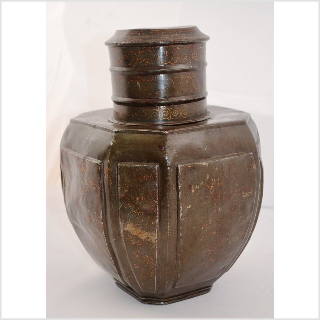 Indian Metal Water Jug - octagonal shape-5. Asian &amp; Chinese Furniture, Art, Antiques, Vintage Home Décor for sale at FEA Home