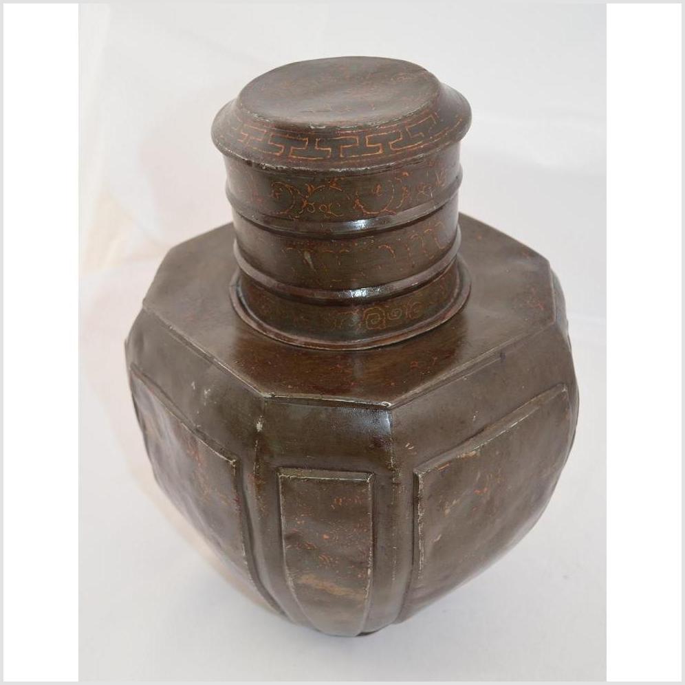 Indian Metal Water Jug - octagonal shape-6. Asian &amp; Chinese Furniture, Art, Antiques, Vintage Home Décor for sale at FEA Home