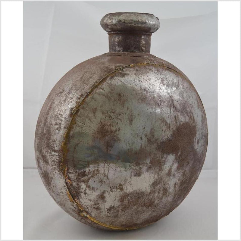 Indian Metal Water Jug - Oval Shape- Asian Antiques, Vintage Home Decor & Chinese Furniture - FEA Home