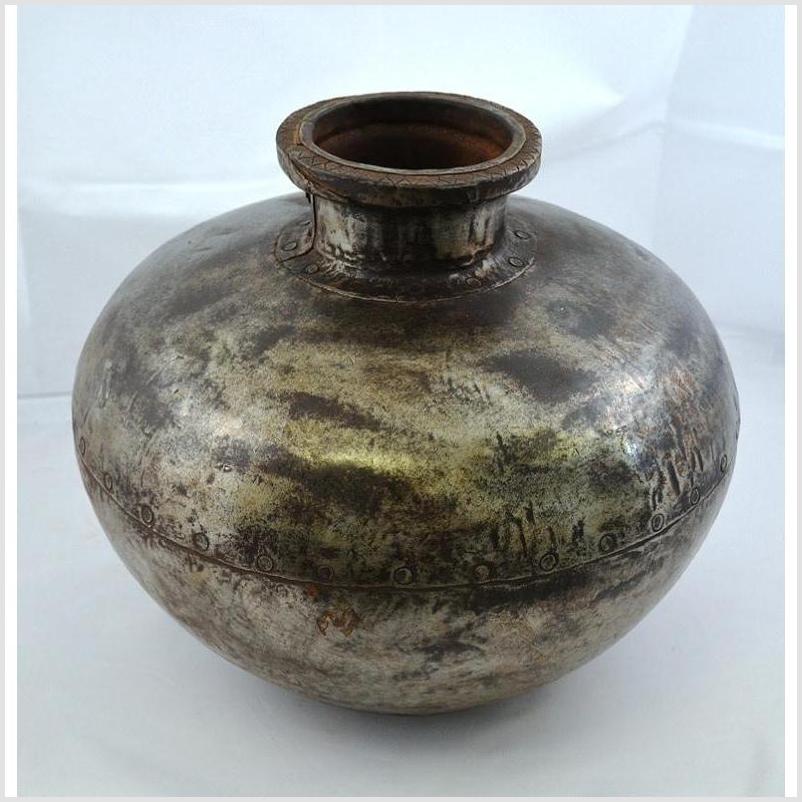 Indian Metal Water Jug - Round Shape-1. Asian &amp; Chinese Furniture, Art, Antiques, Vintage Home Décor for sale at FEA Home