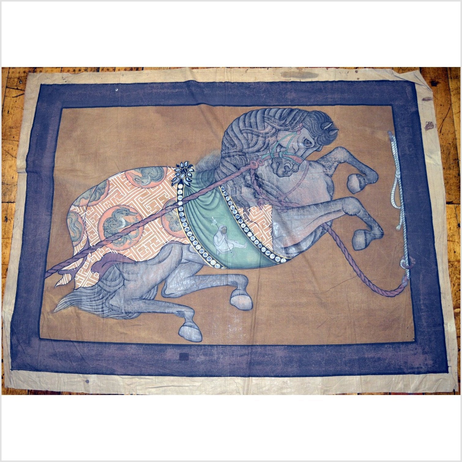 Indian Mughal Horse Tapestry-2. Asian & Chinese Furniture, Art, Antiques, Vintage Home Décor for sale at FEA Home