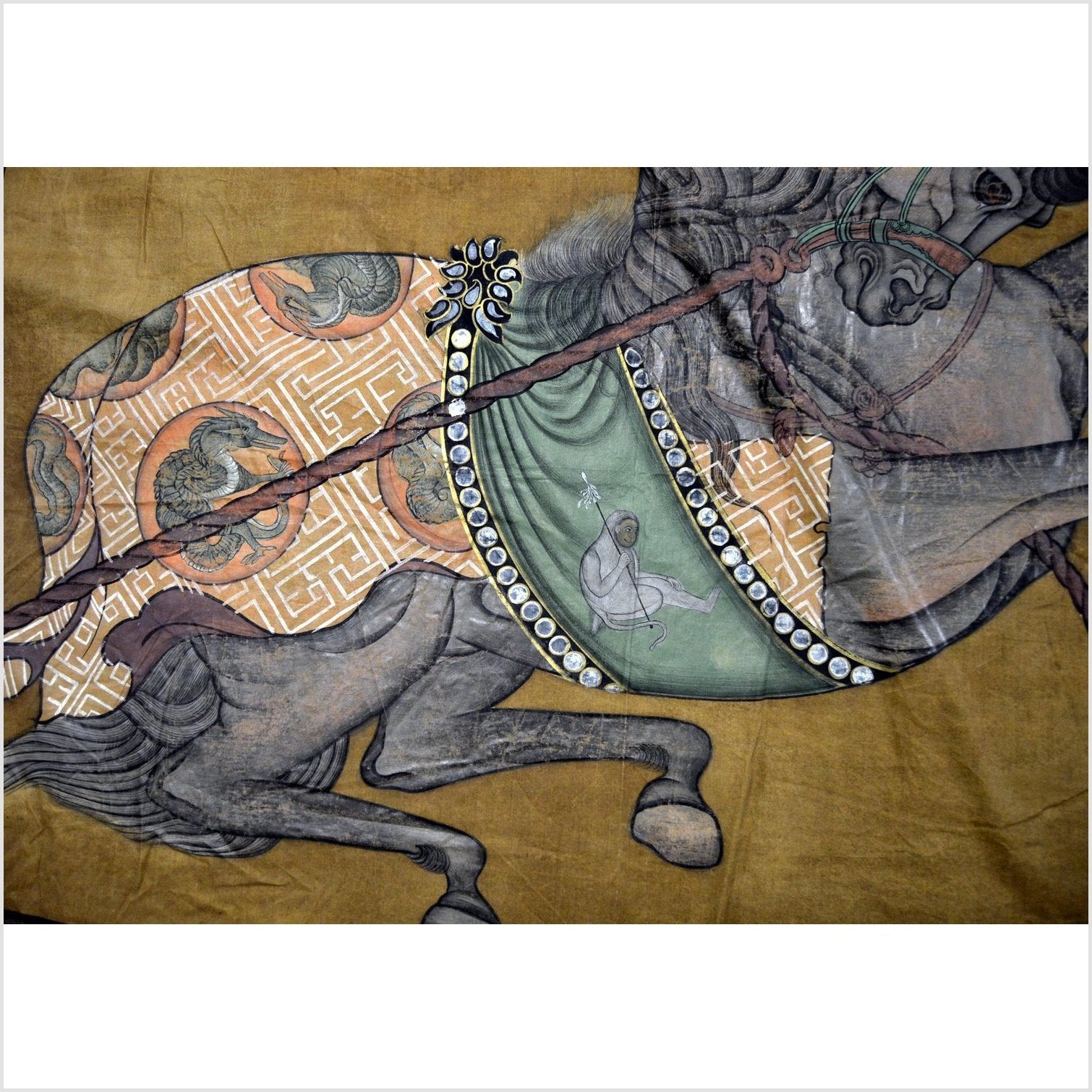 Indian Mughal Horse Tapestry-4. Asian &amp; Chinese Furniture, Art, Antiques, Vintage Home Décor for sale at FEA Home