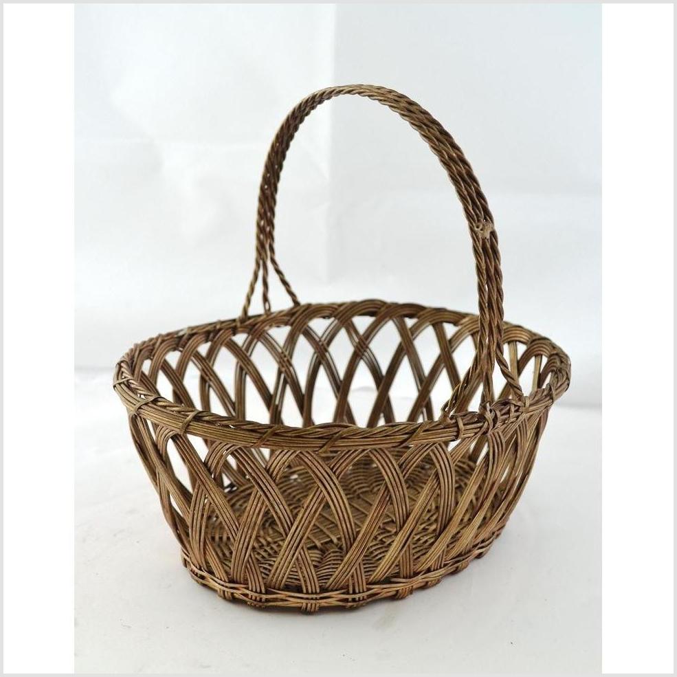 Indian Nickel Wire Woven Basket - Oval-2. Asian & Chinese Furniture, Art, Antiques, Vintage Home Décor for sale at FEA Home