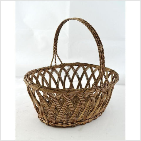 Indian Nickel Wire Woven Basket - Oval