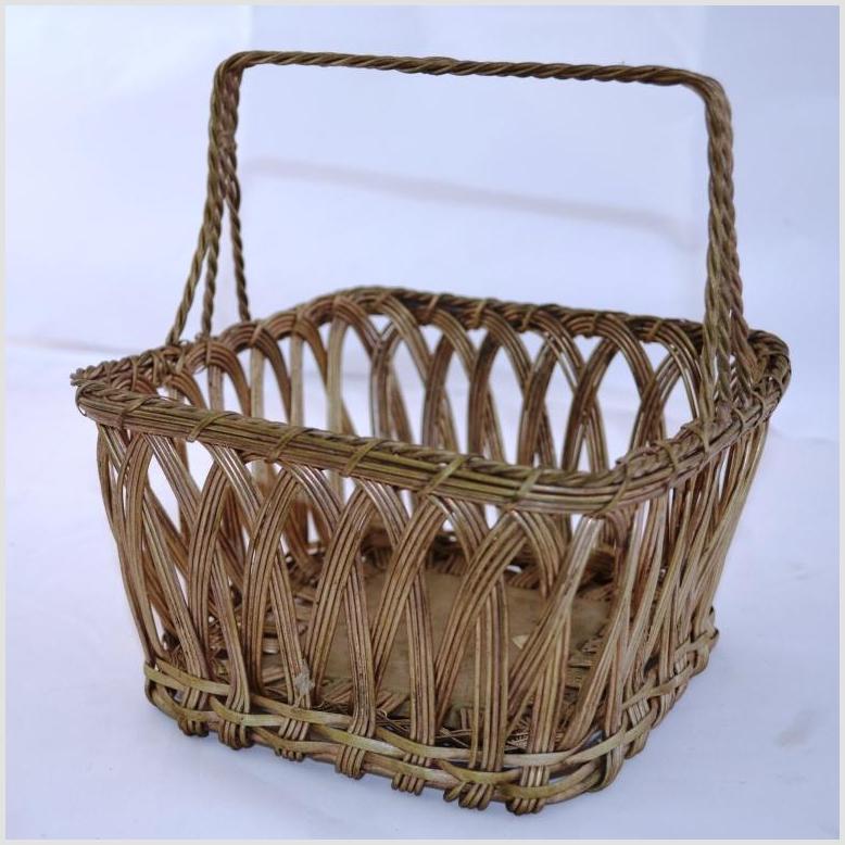 Indian Nickel Wire Woven Basket - Square-1. Asian & Chinese Furniture, Art, Antiques, Vintage Home Décor for sale at FEA Home