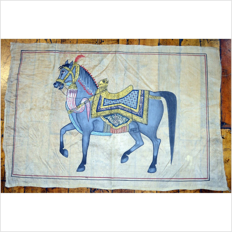 Indian Royal Horse Tapestry-YNE138-1. Asian & Chinese Furniture, Art, Antiques, Vintage Home Décor for sale at FEA Home