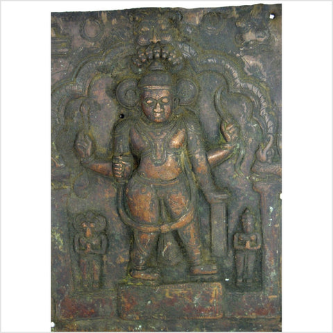 Indian Temple Bas-Relief Copper Plaque