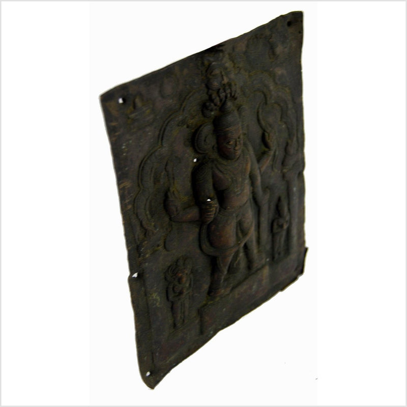  Indian Temple Bas-Relief Copper Plaque