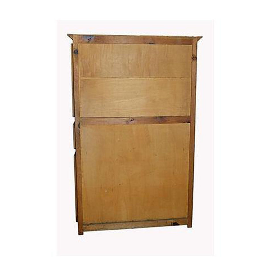 Natural wood armoire back with flat panels, classic simple construction, Indonesian style.