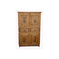 Vintage Natural Wood Indonesian Armoire