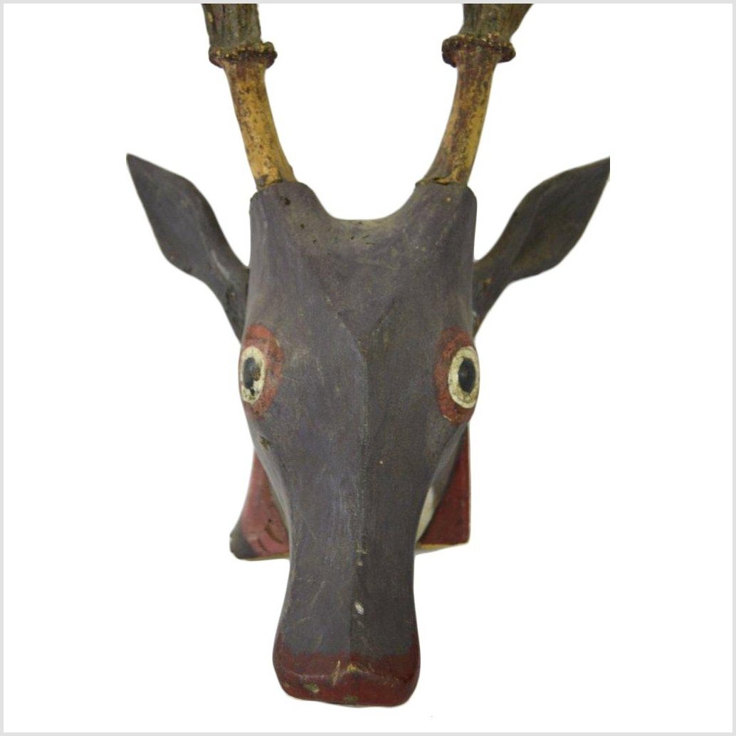 Indonesian Deer Wall Trophy-2. Asian & Chinese Furniture, Art, Antiques, Vintage Home Décor for sale at FEA Home