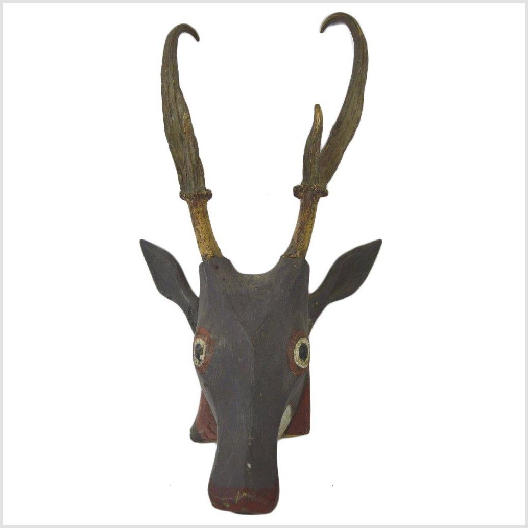 Indonesian Deer Wall Trophy-1. Asian & Chinese Furniture, Art, Antiques, Vintage Home Décor for sale at FEA Home