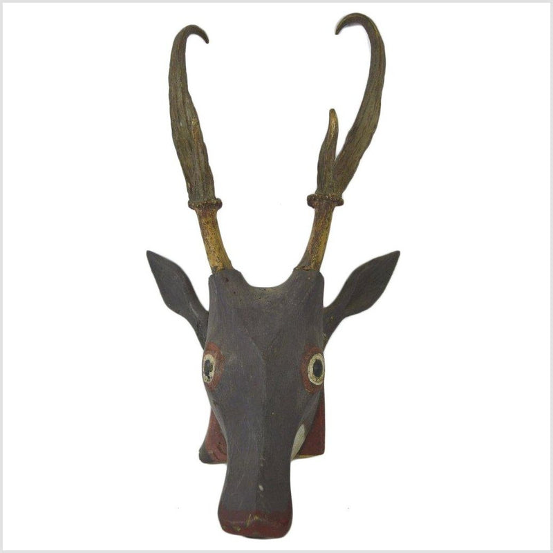 Indonesian Deer Wall Trophy- Asian Antiques, Vintage Home Decor & Chinese Furniture - FEA Home