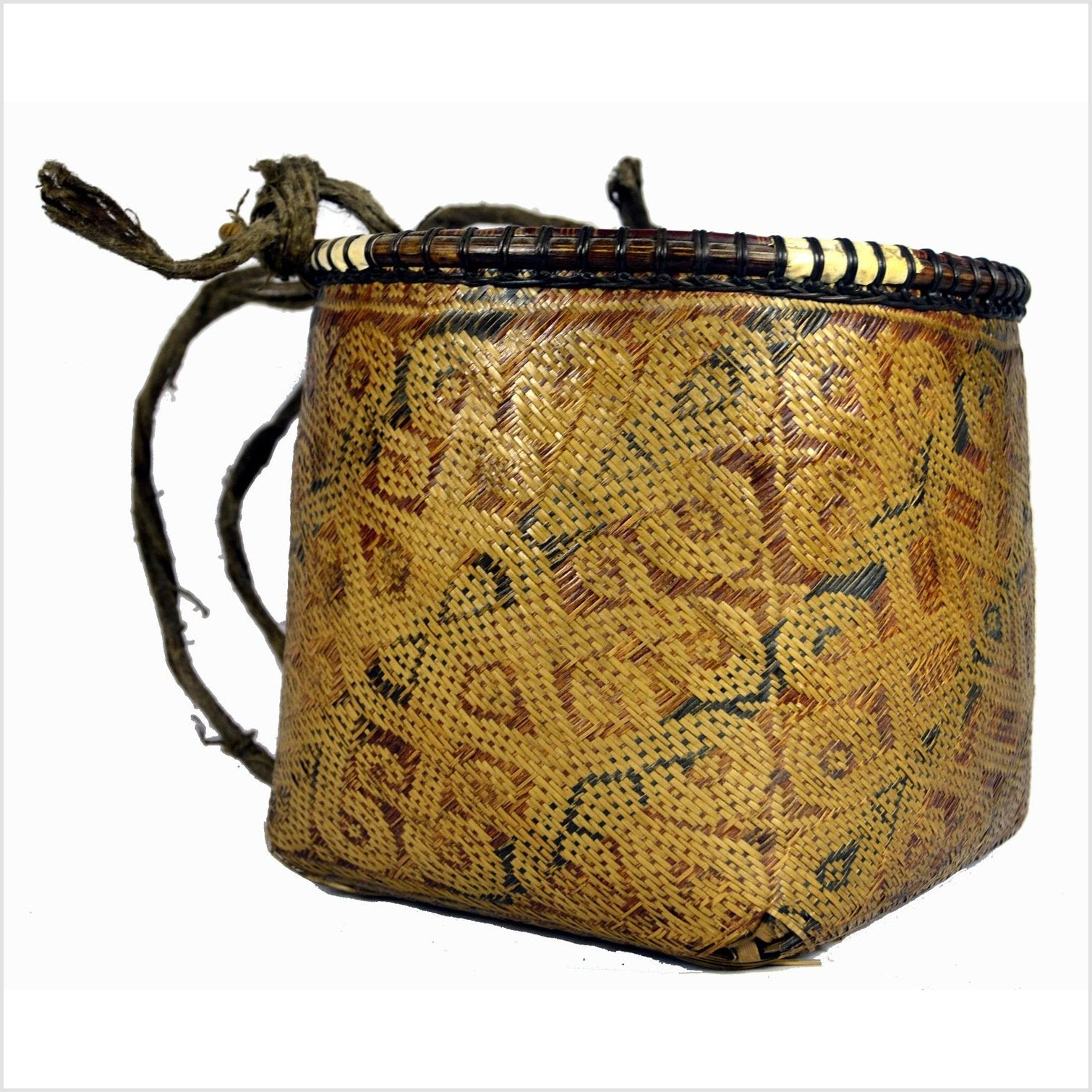 Indonesian Hand Woven Basket-1. Asian &amp; Chinese Furniture, Art, Antiques, Vintage Home Décor for sale at FEA Home