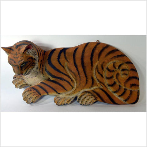 Indonesian Tiger Wall Plaque- Asian Antiques, Vintage Home Decor & Chinese Furniture - FEA Home